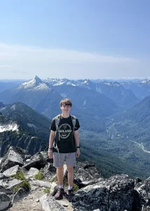 Ethan hiking in the North Cascades