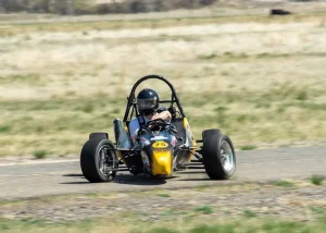 Hunter driving his college's SAE car