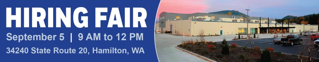 Graphic showing September 5, 2025 Hiring Fair and Building 5