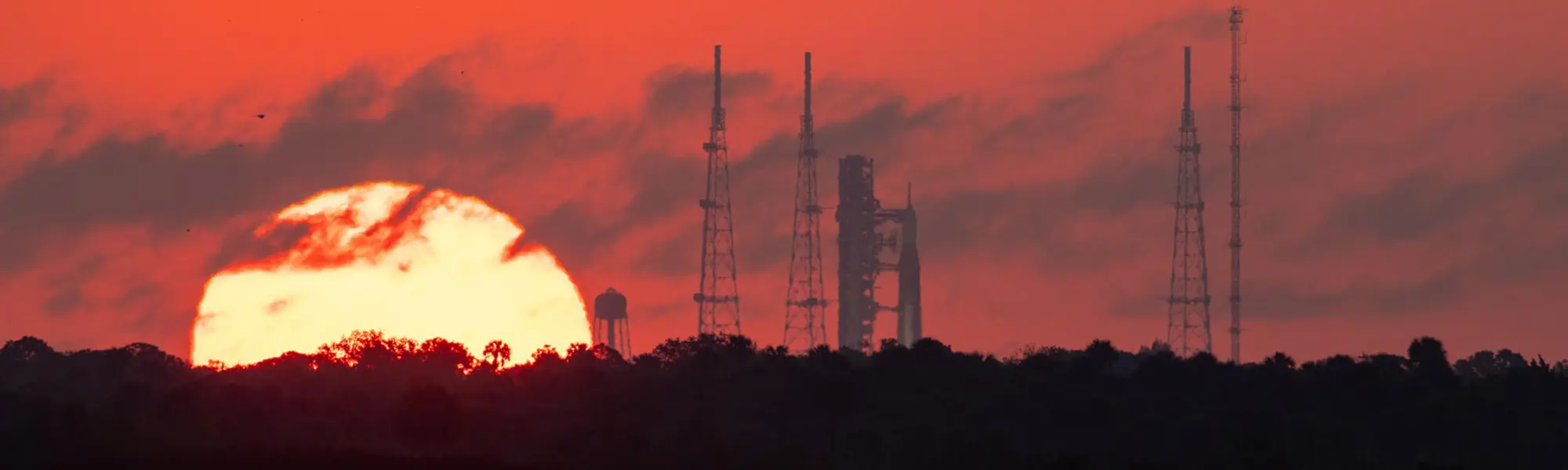 NASA's Artemis II SLS rocket at Launch Complex 39B, Kennedy Space Center. Credit: NASA/Ben Smegelsky.