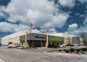 A photo of the exterior of Janicki's Utah facility