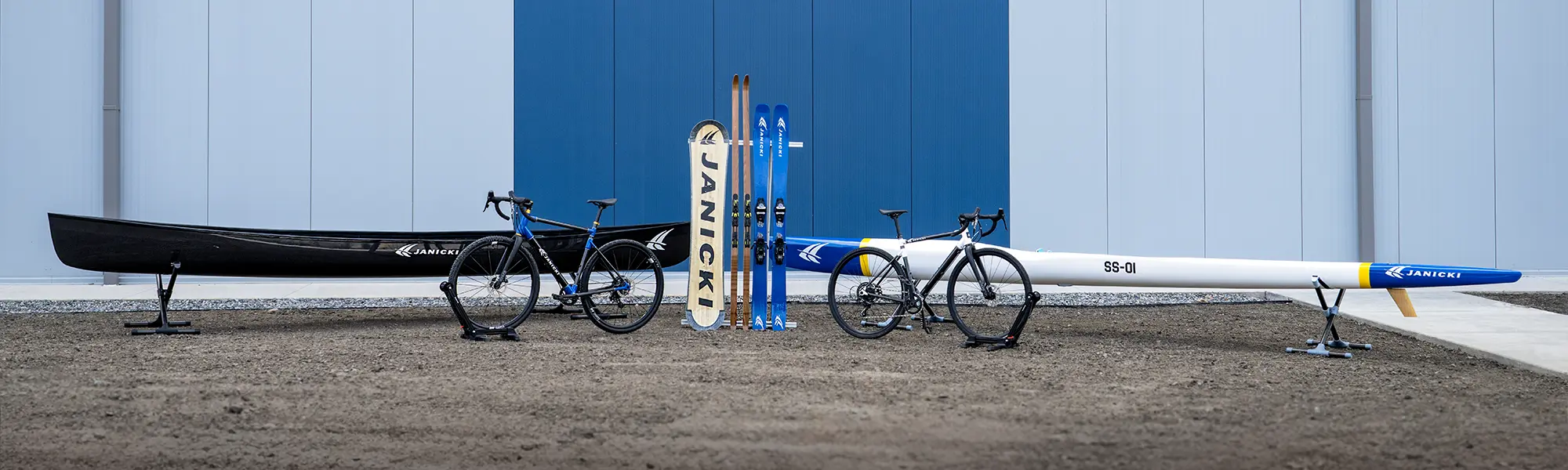 Janicki made canoe, bicycles, snowboard, skis and surf ski for Ski to Sea multi sport relay race