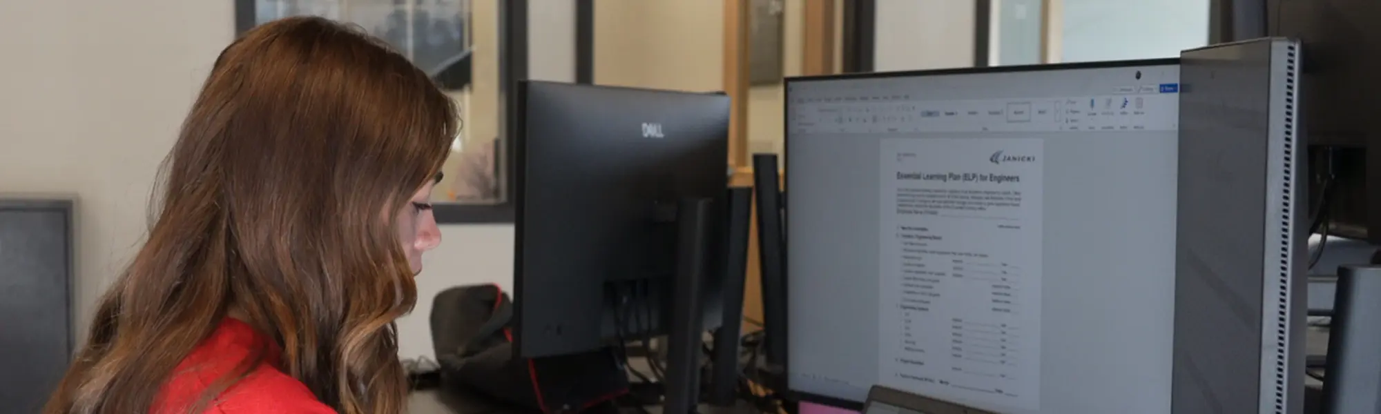 kailee at her desk