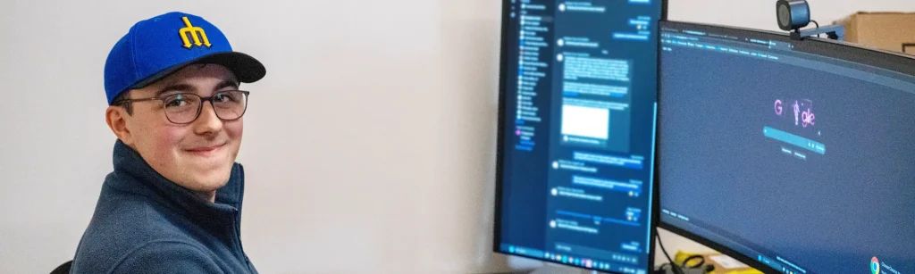 Barrett at his desk
