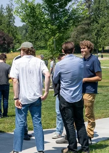 A group of interns socializing